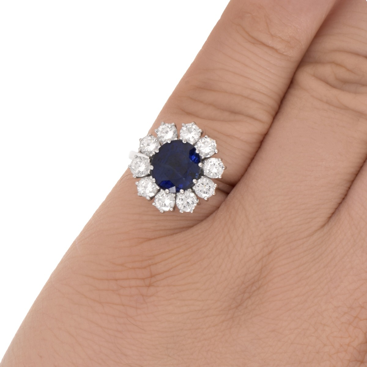 Sapphire, Diamond and 18K Ring