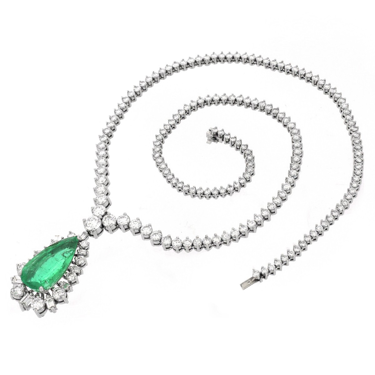 AGL Emerald, Diamond and Platinum Necklace