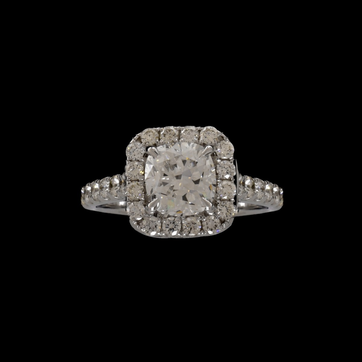 GIA Diamond and 18K Engagement Ring