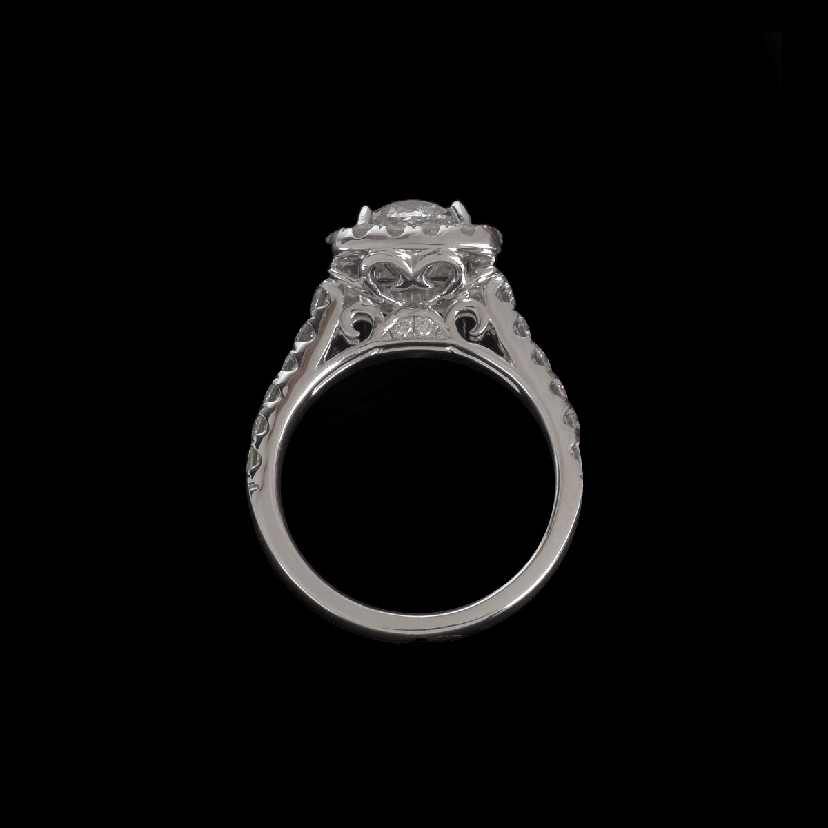 GIA Diamond and 18K Engagement Ring