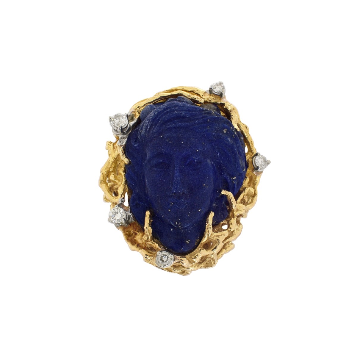 Lapis Lazuli, Diamond and 14K Ring