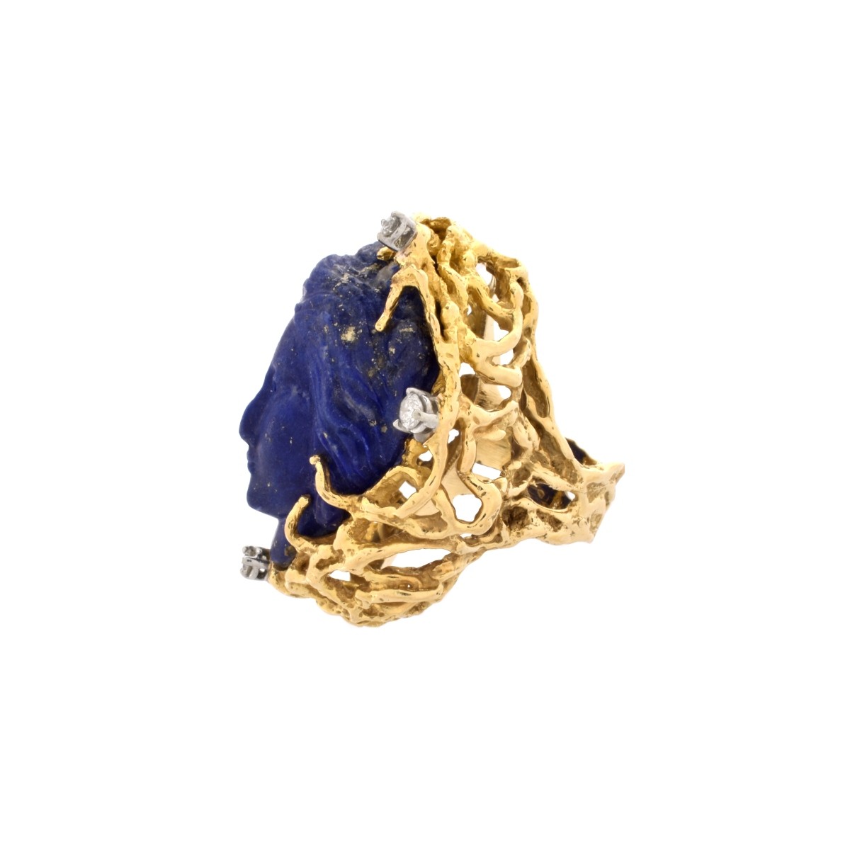 Lapis Lazuli, Diamond and 14K Ring