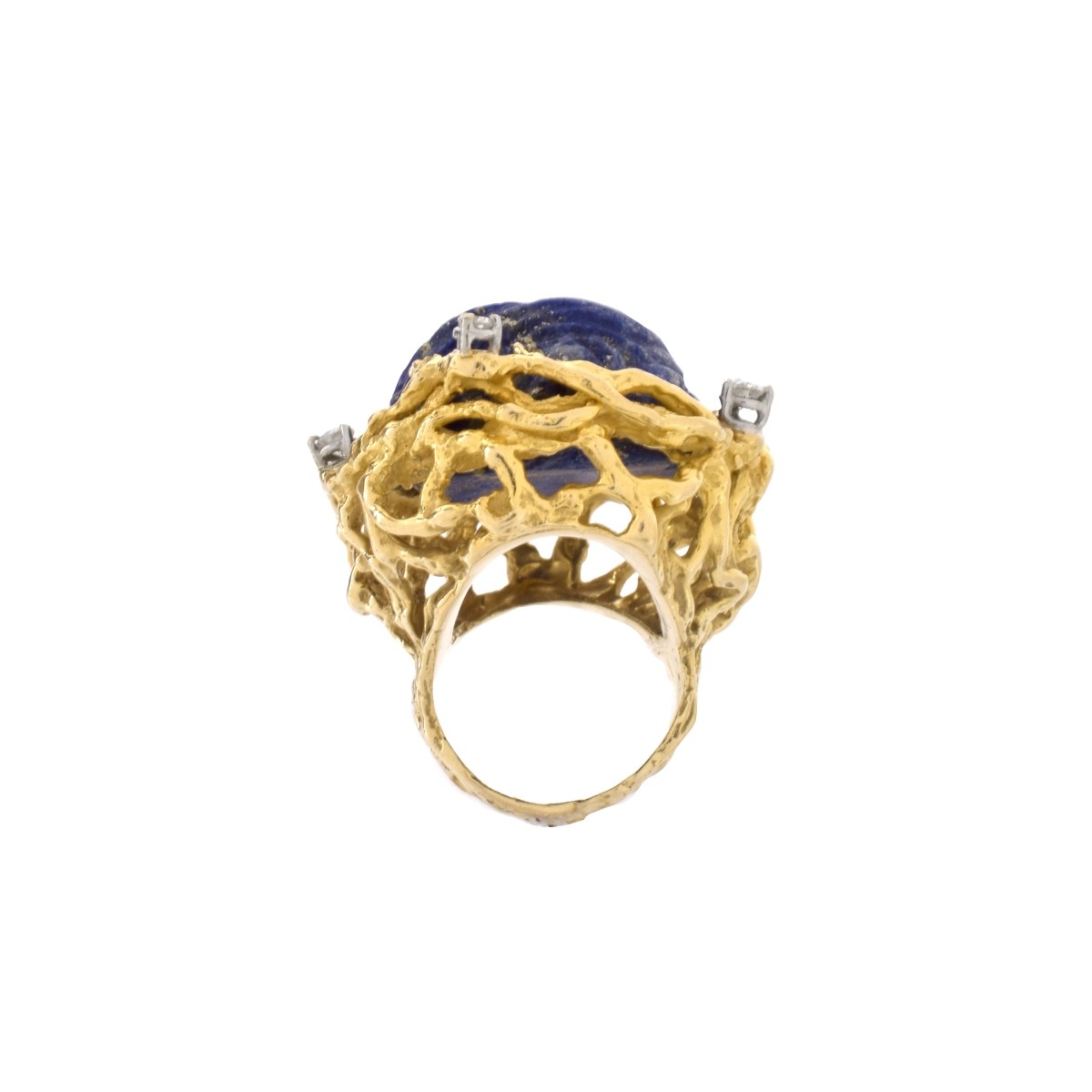 Lapis Lazuli, Diamond and 14K Ring