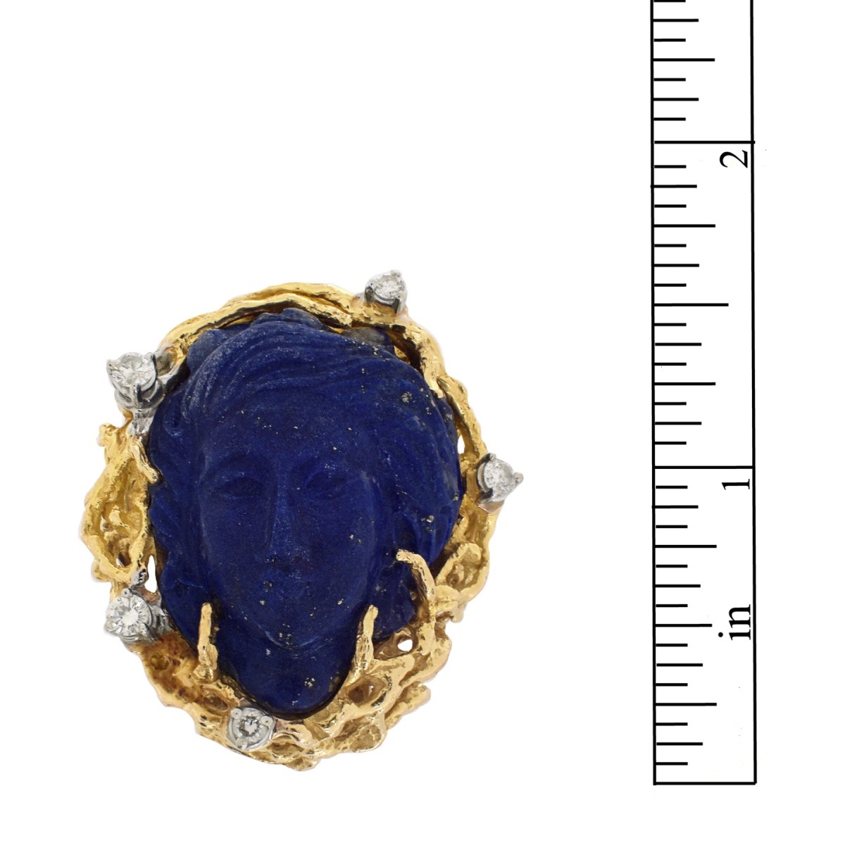 Lapis Lazuli, Diamond and 14K Ring