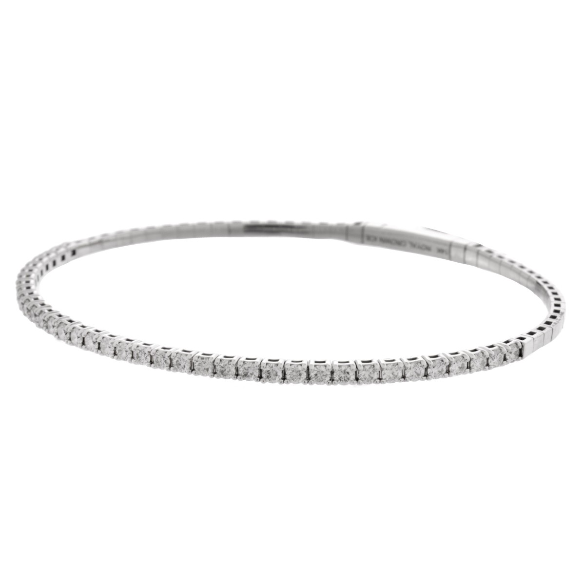 .90 Carat Diamond and 14K Bangle Bracelet