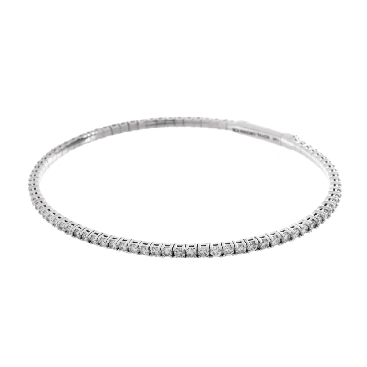 2.0 Carat Diamond and 14K Bangle Bracelet