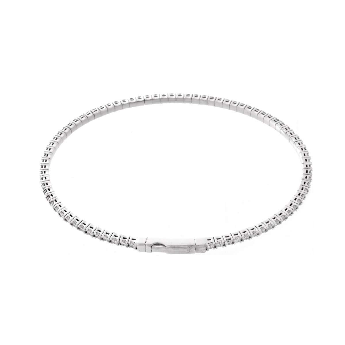 2.0 Carat Diamond and 14K Bangle Bracelet