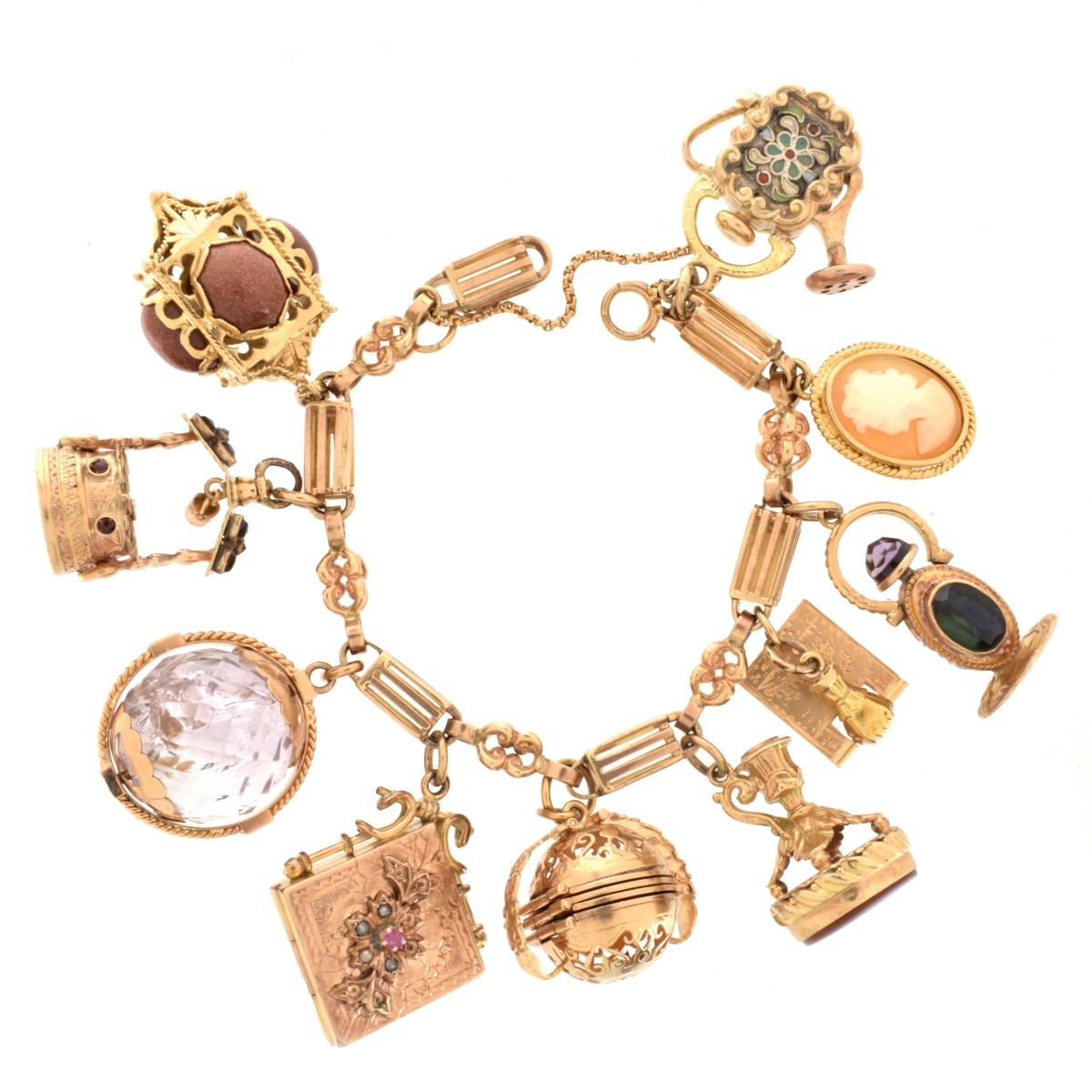 Antique 14K Charm Bracelet