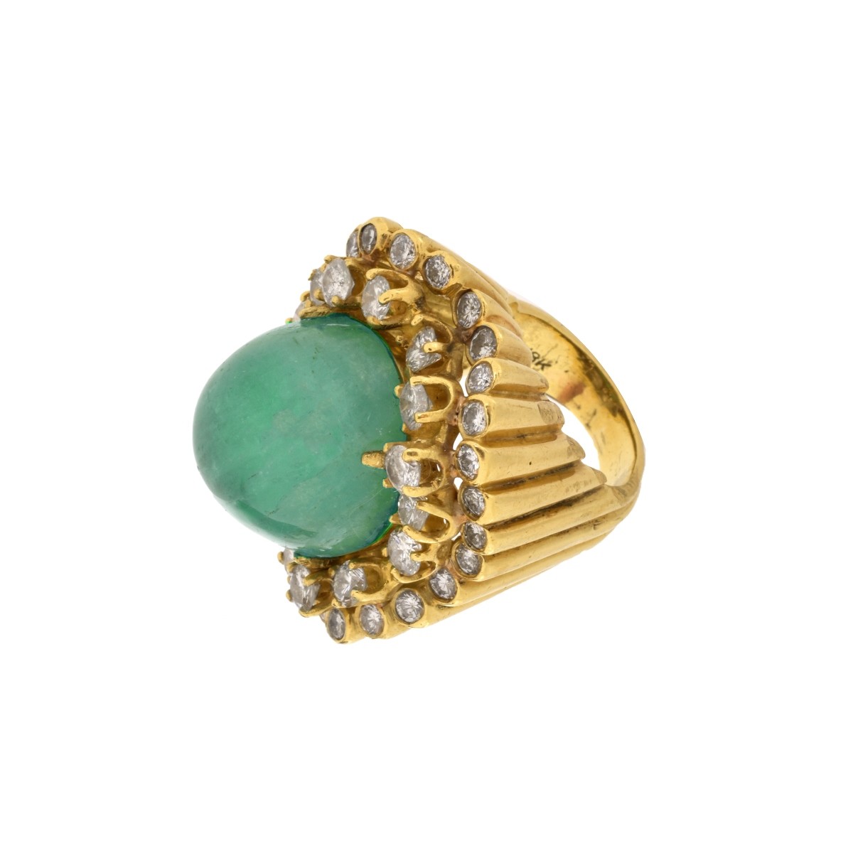 Emerald, Diamond and 18K Ring