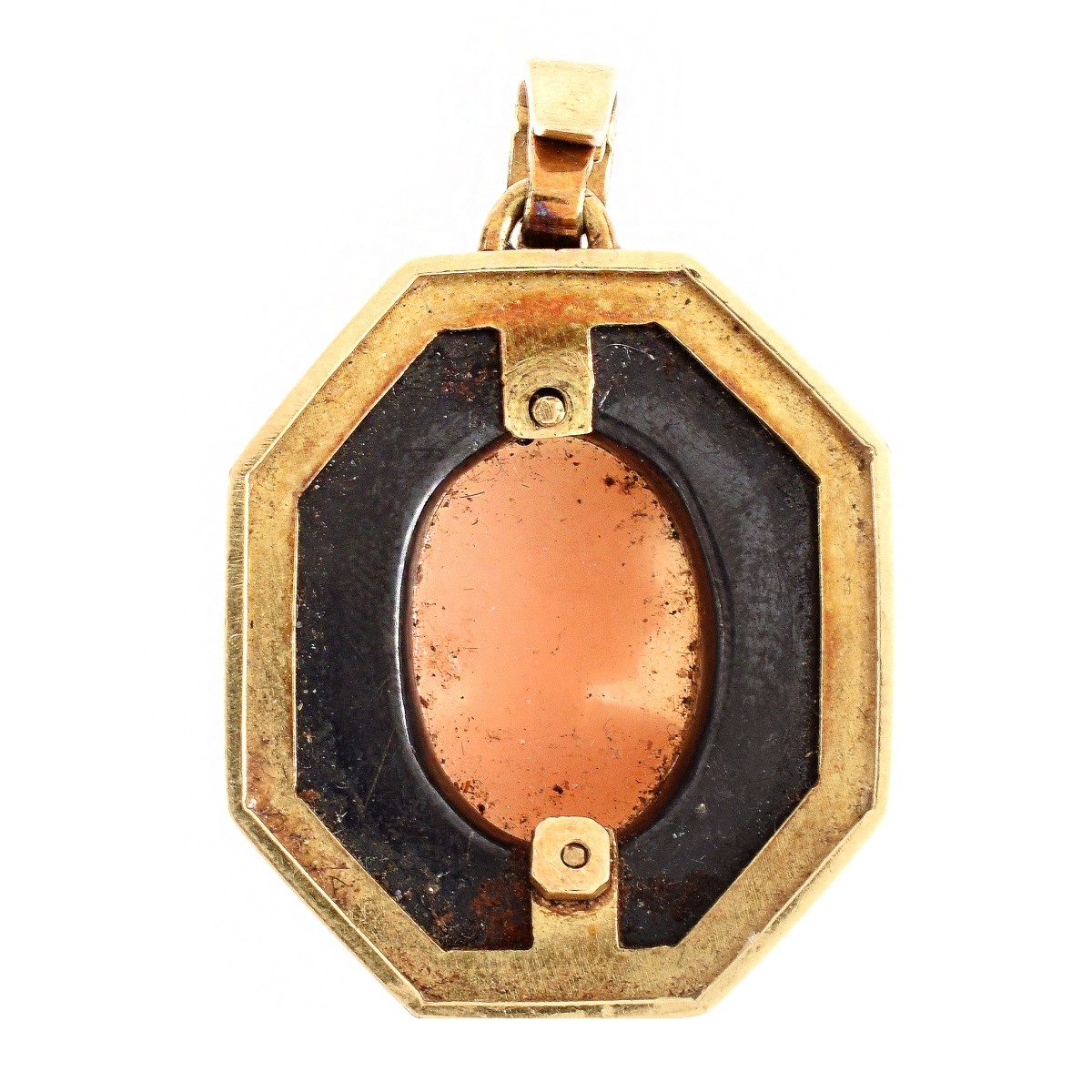 Vintage 14K, Diamond Cameo Pendant