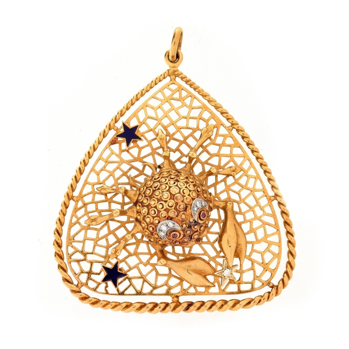 Large 18K Crab Pendant