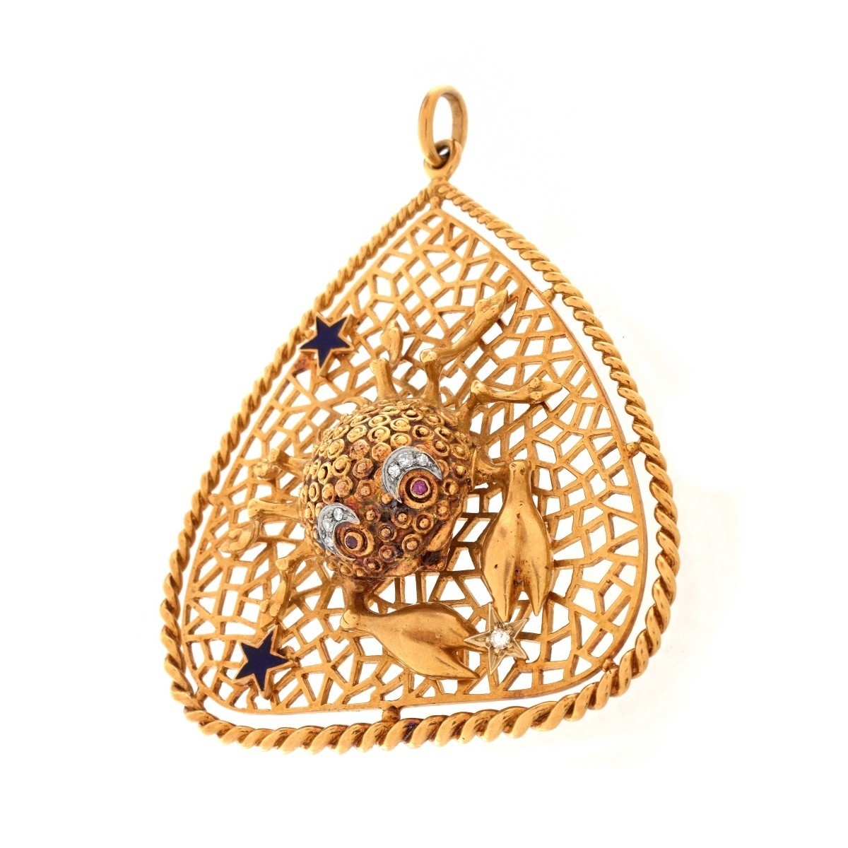 Large 18K Crab Pendant