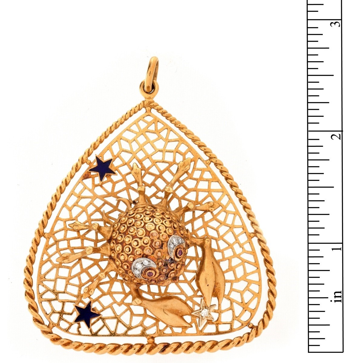 Large 18K Crab Pendant