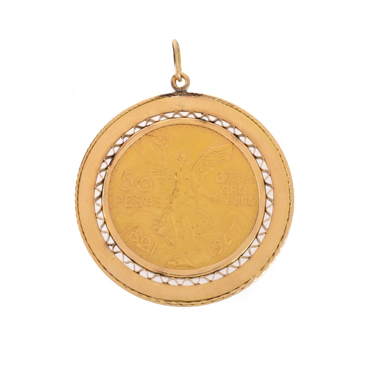 1947 Mexican Gold Coin Pendant