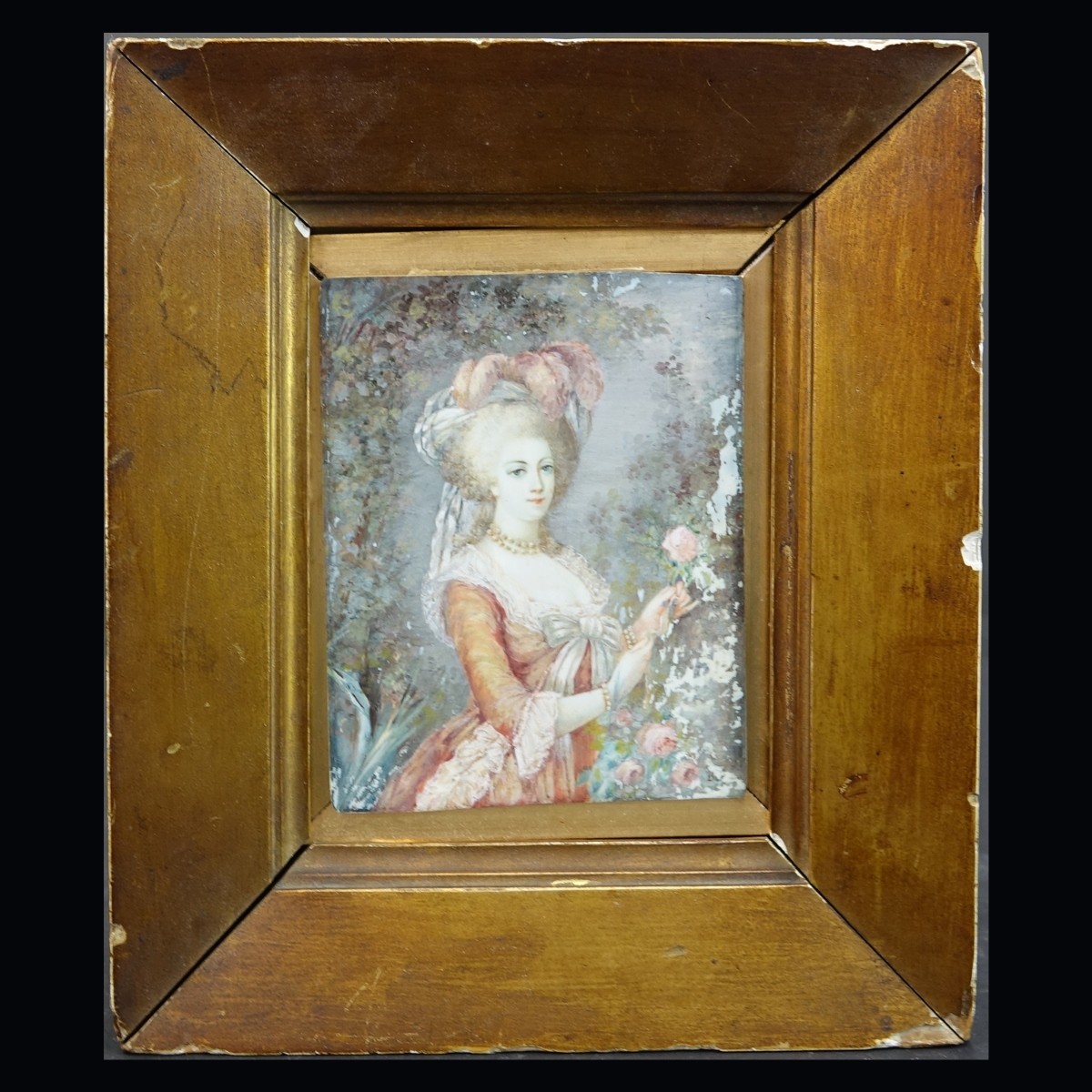 Antique French School Miniature Portrait