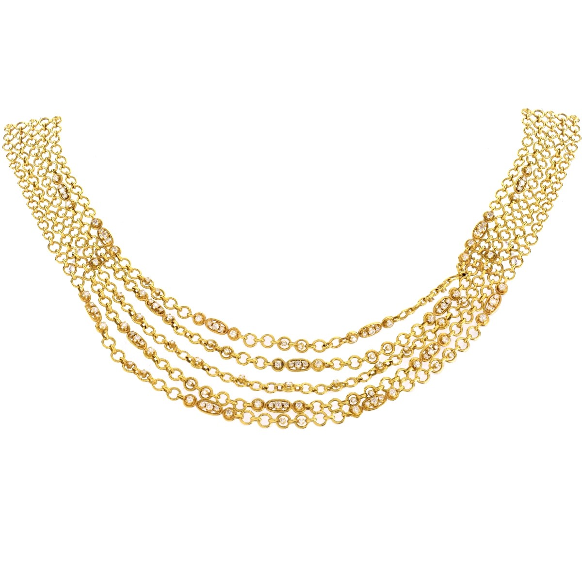 Diamond and 18K Bib Necklace