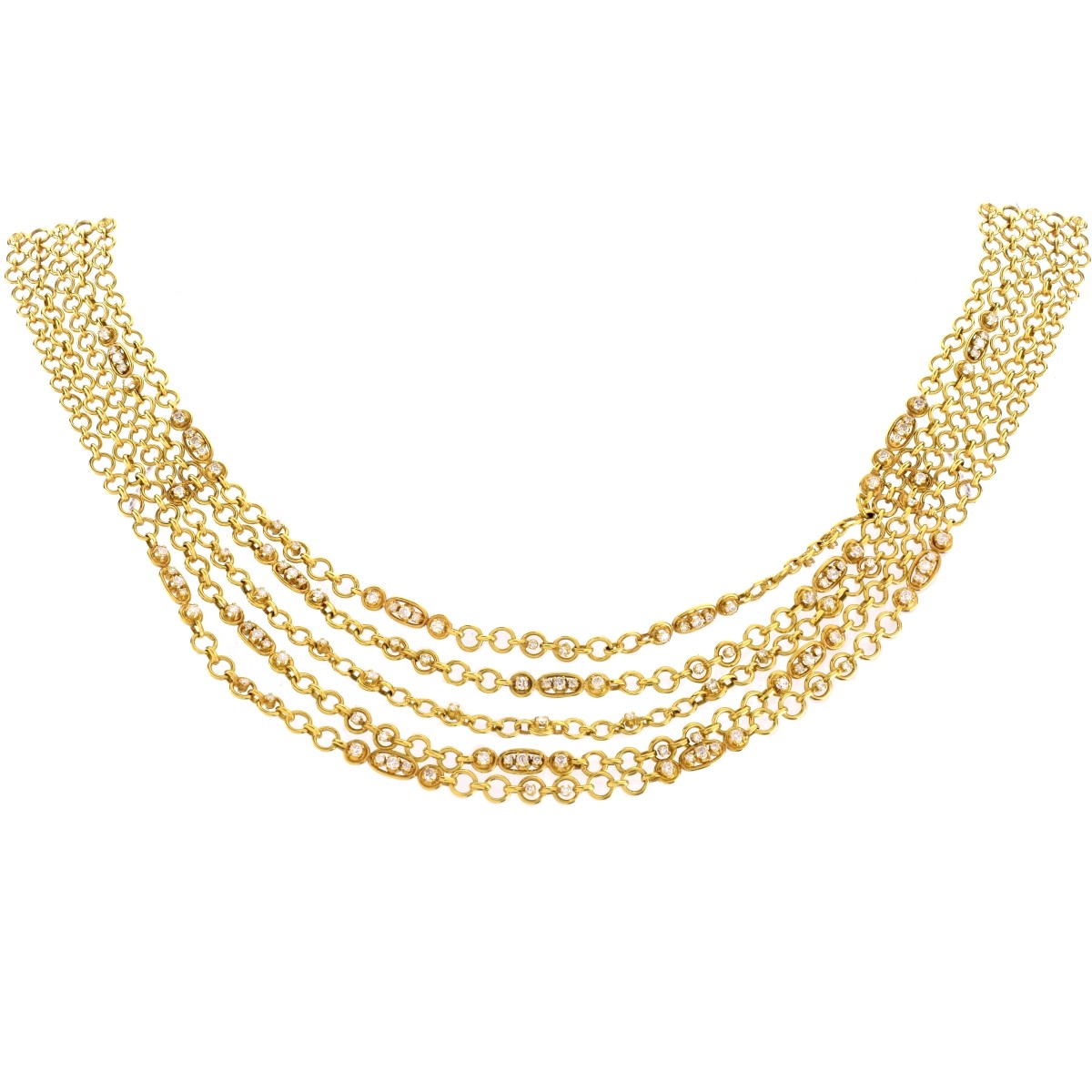 Diamond and 18K Bib Necklace