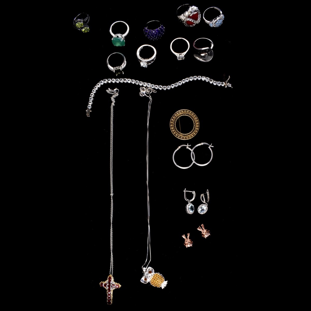 Collection of Silver and Gemstone Jewelry