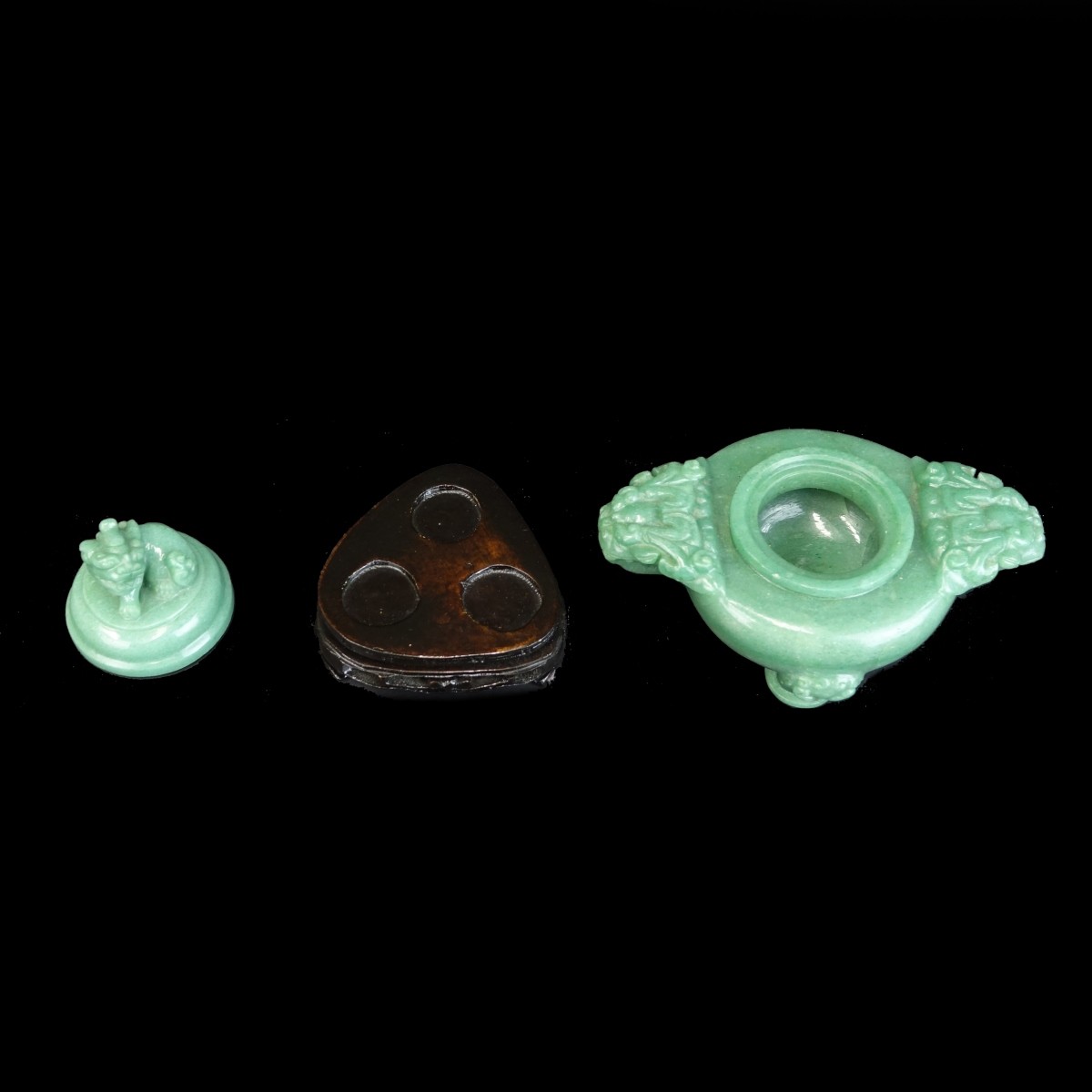 Chinese Serpentine Jade Incense Burner