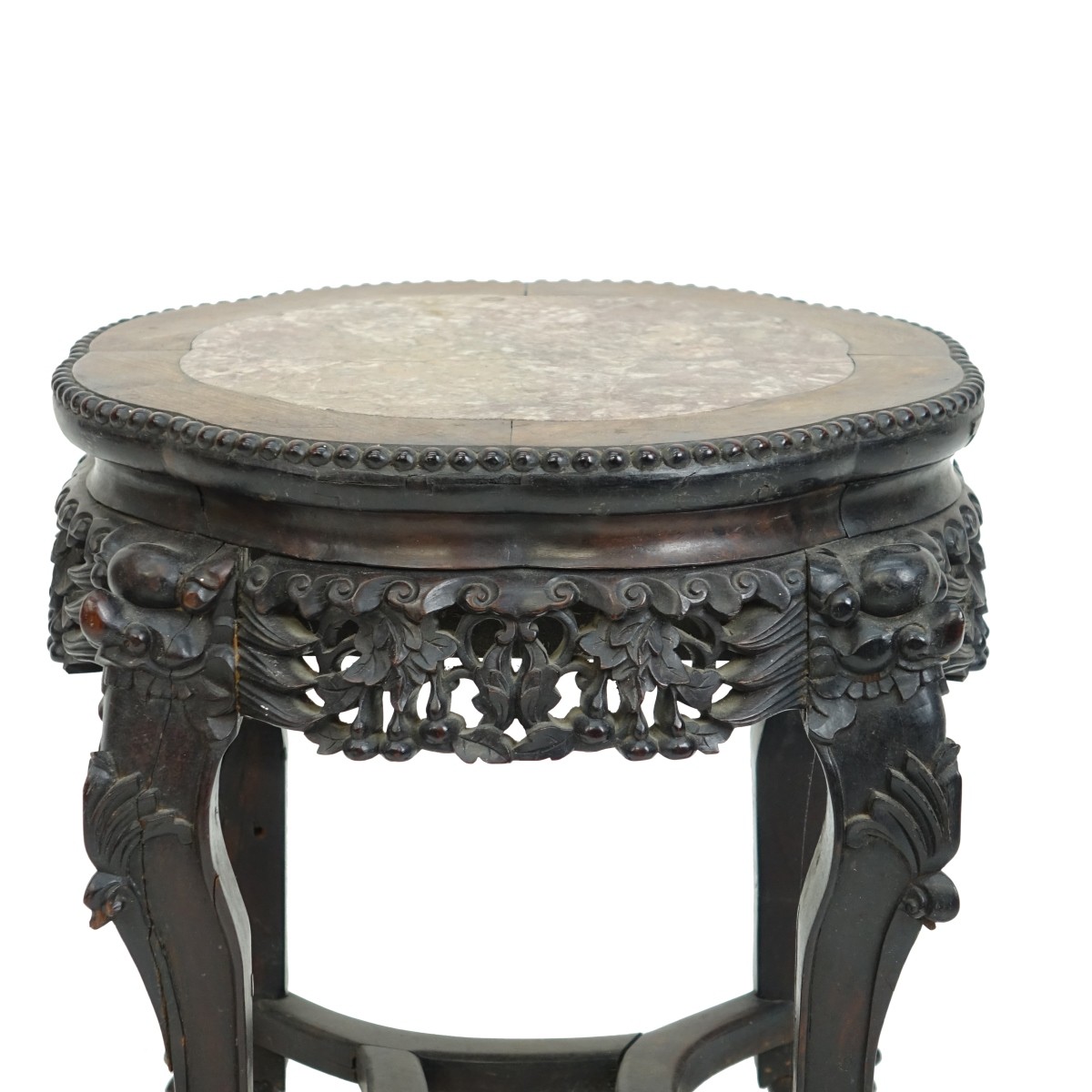 Antique Chinese Carved Hardwood Side Table