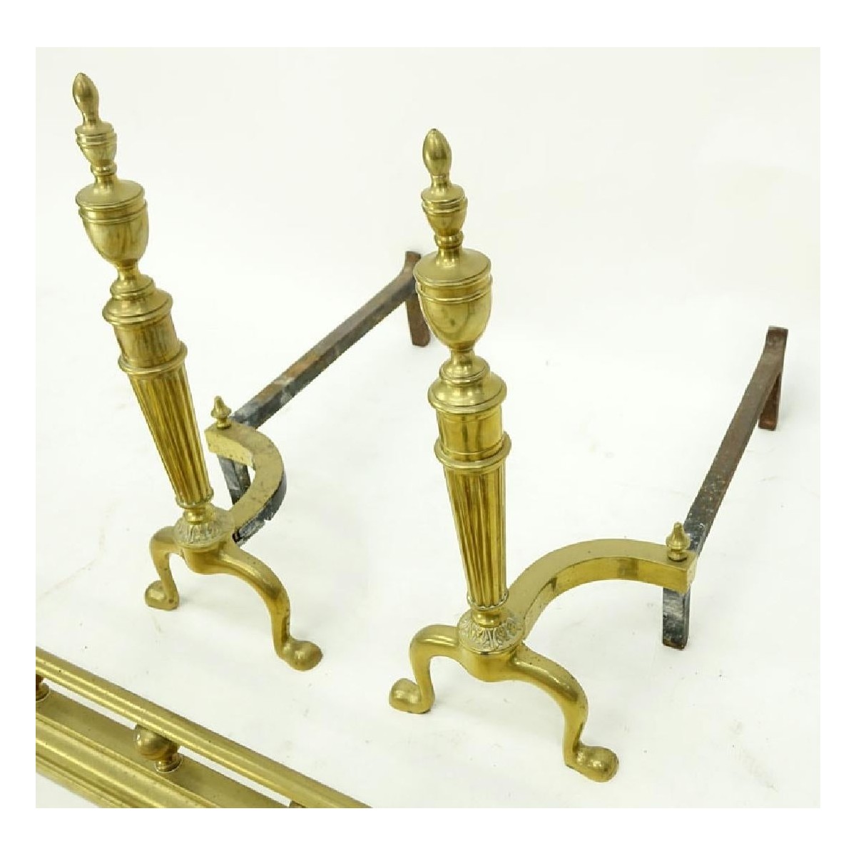 Antique Seven (7) Piece Fireplace Set