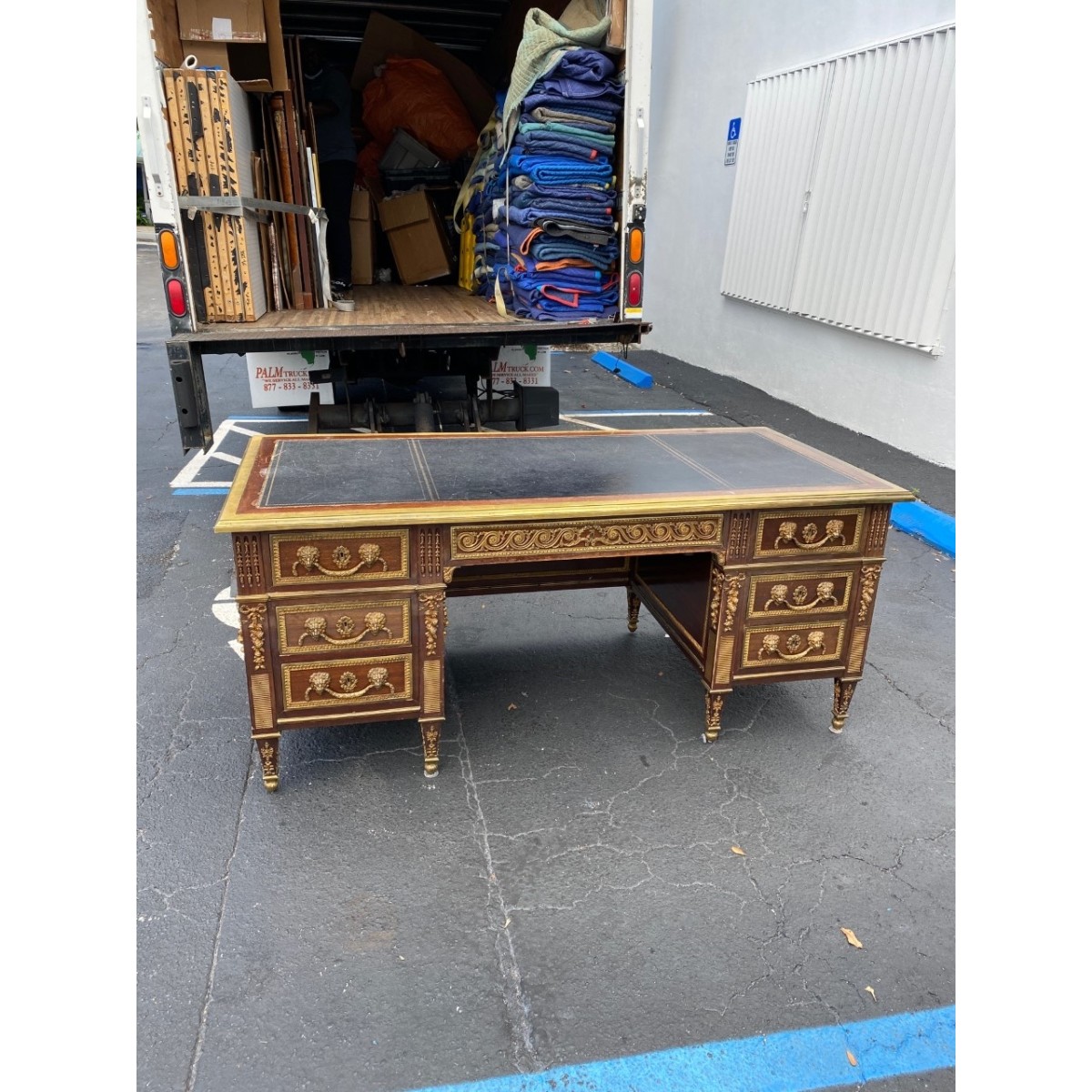 Louis XVI Style Bronze Mounted Desk