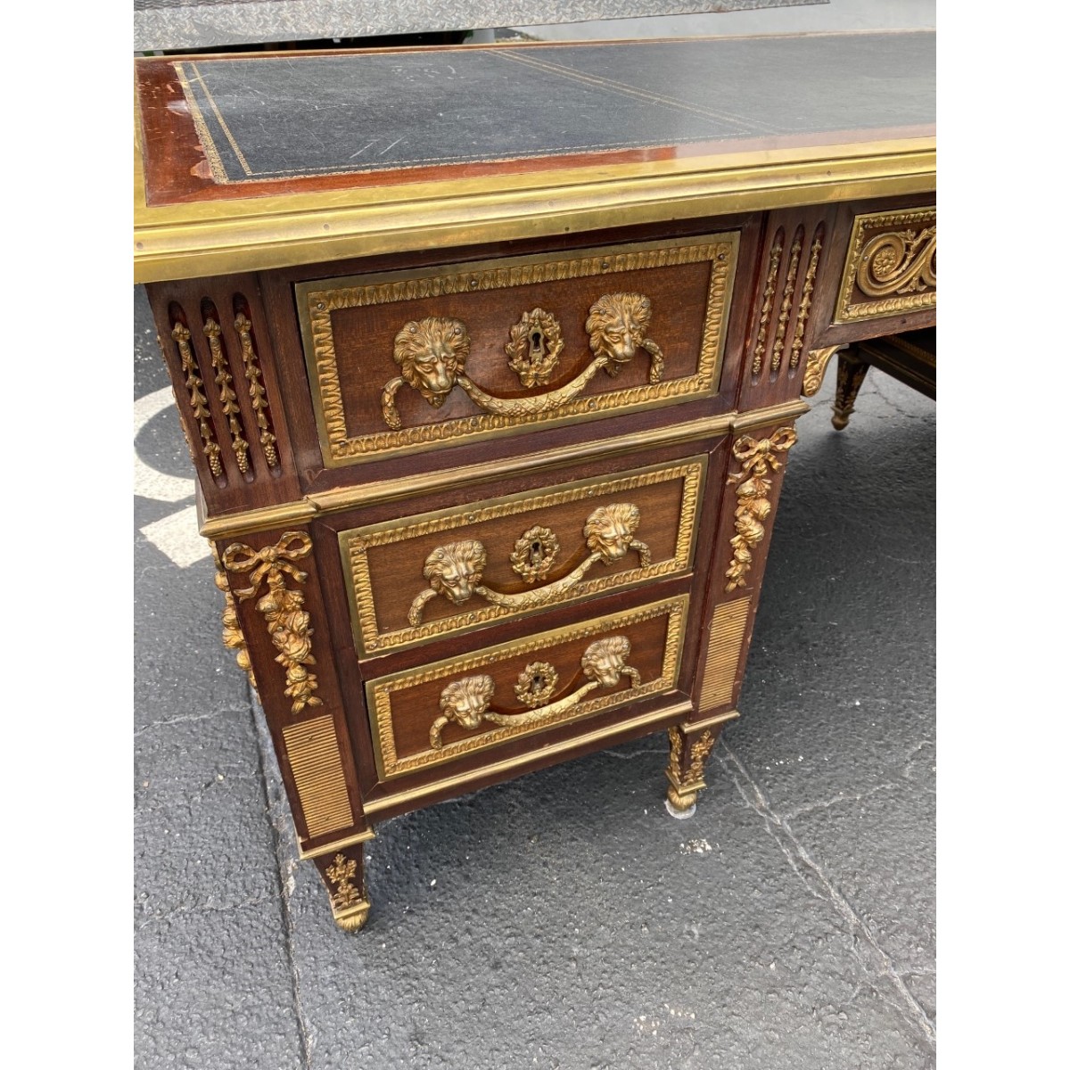 Louis XVI Style Bronze Mounted Desk