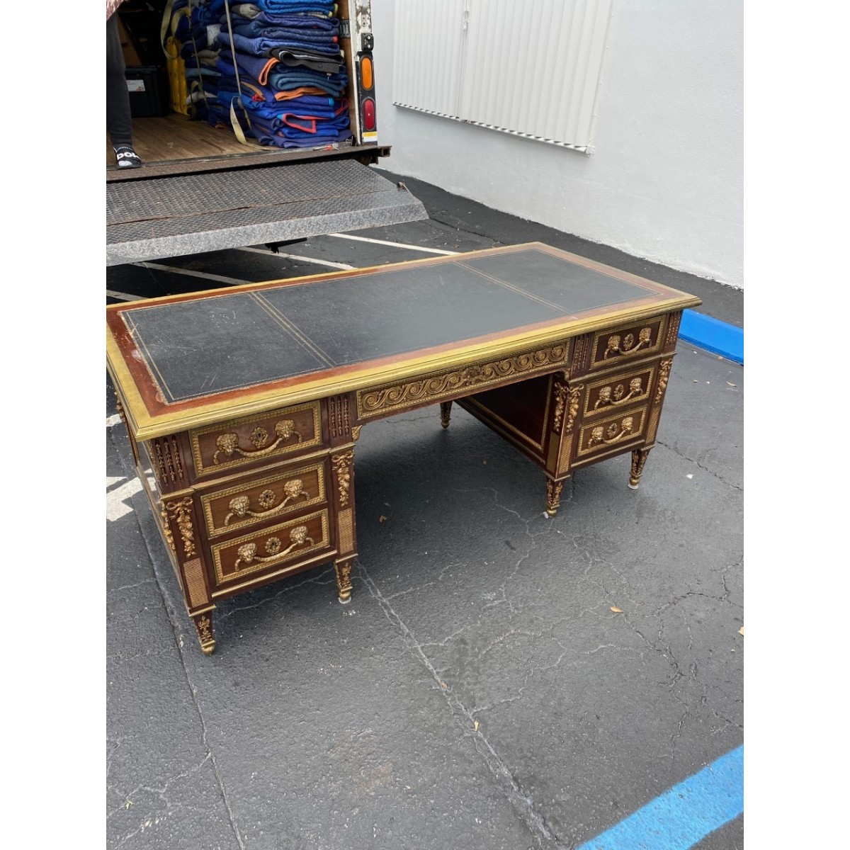 Louis XVI Style Bronze Mounted Desk