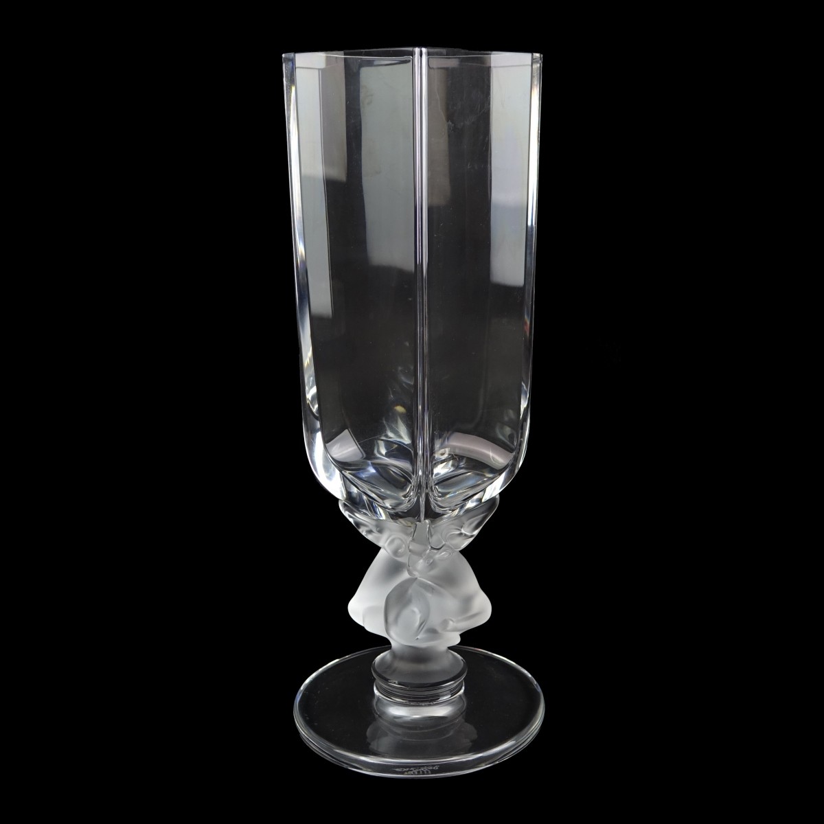 Lalique France "Cerf" Crystal Vase