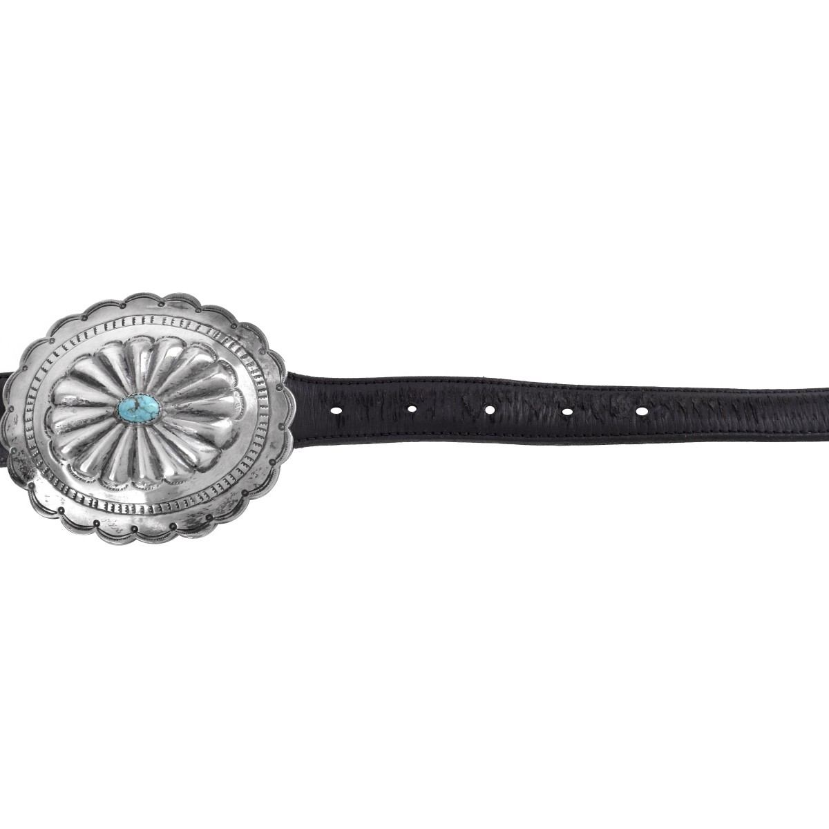 Navajo Silver and Turquoise Concho Belt