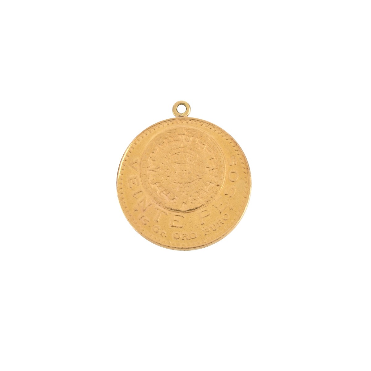 1921 Mexican 20 Pesos Gold Coin Pendant