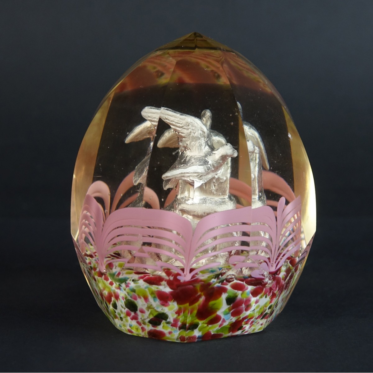 Antique Bohemian Czech Art Glass Paperweight