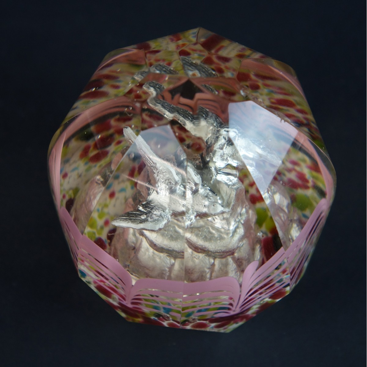 Antique Bohemian Czech Art Glass Paperweight