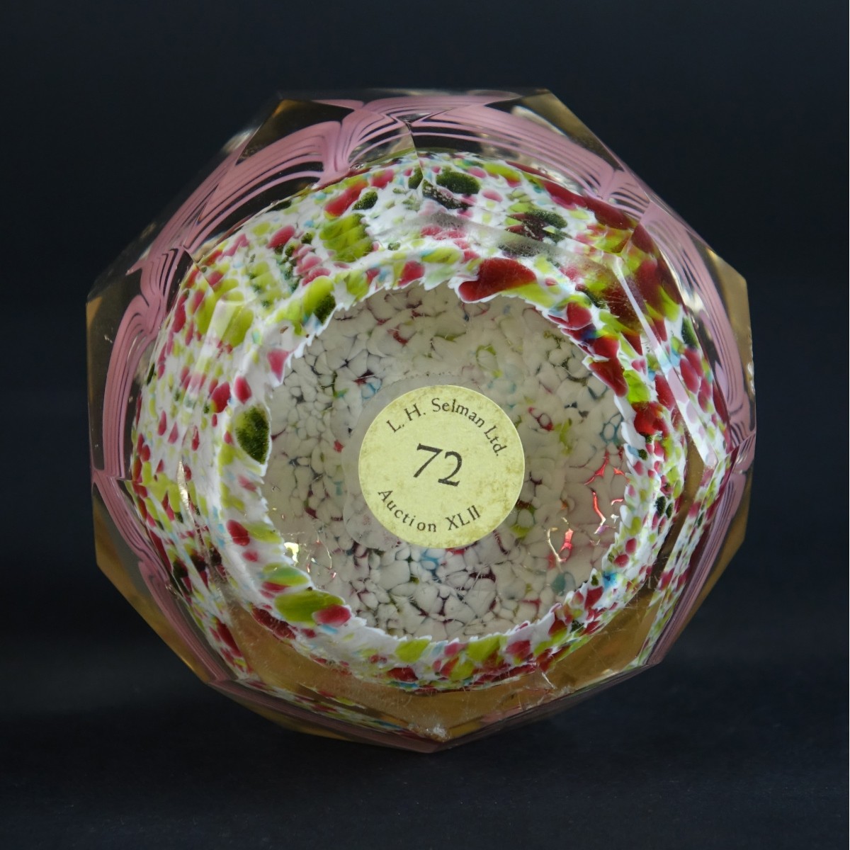 Antique Bohemian Czech Art Glass Paperweight