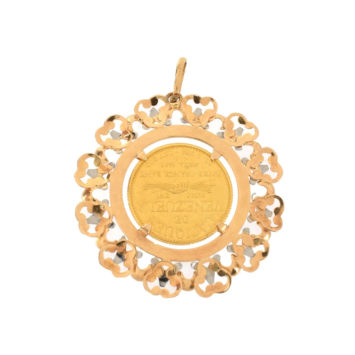 1957 20 Bolivares Gold Coin Pendant