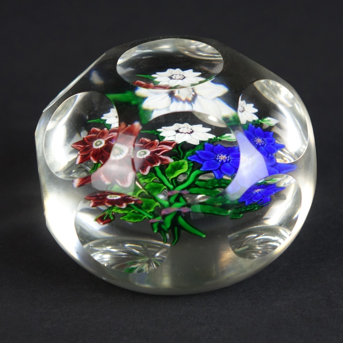Saint Louis Faceted Art Glass Paperweight