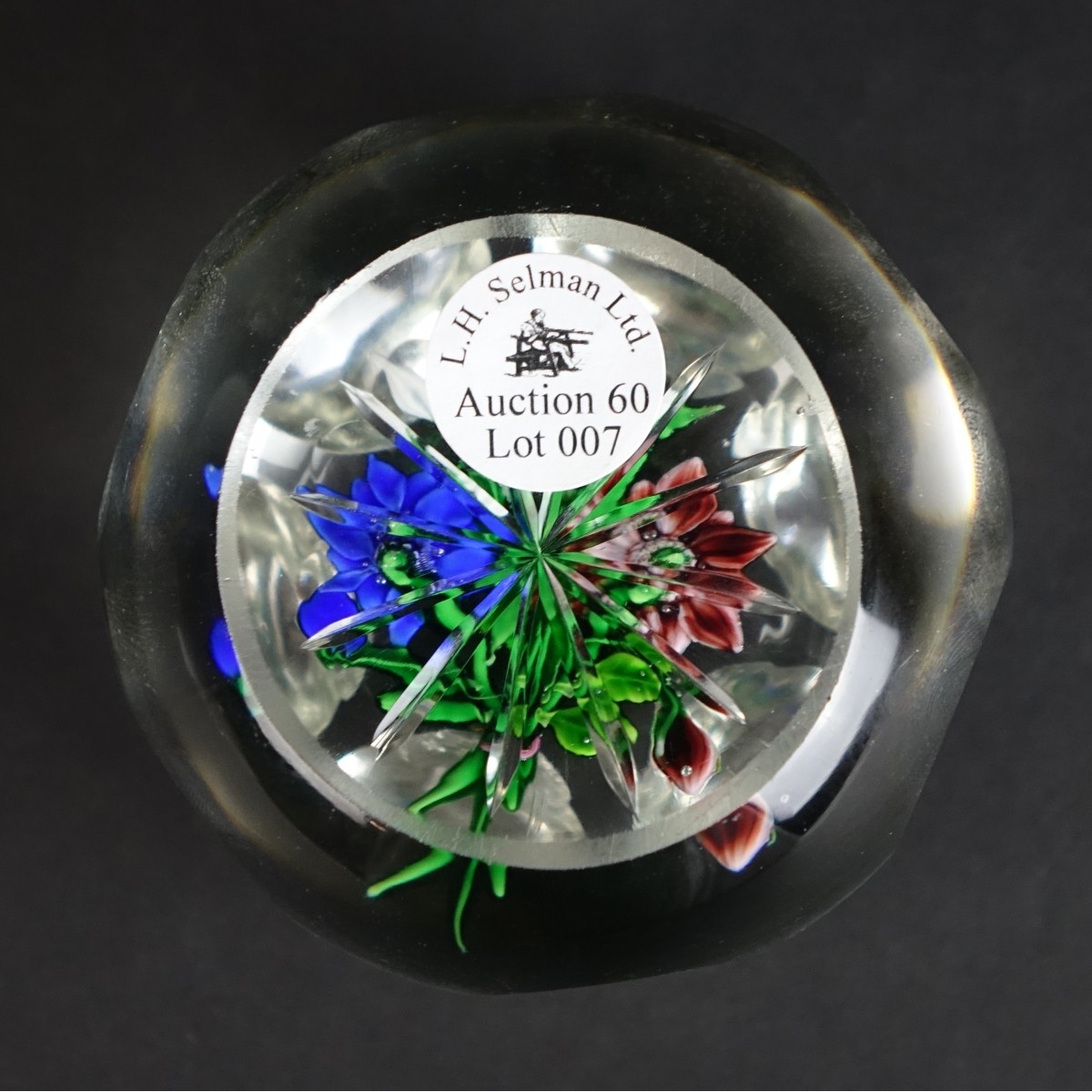 Saint Louis Faceted Art Glass Paperweight