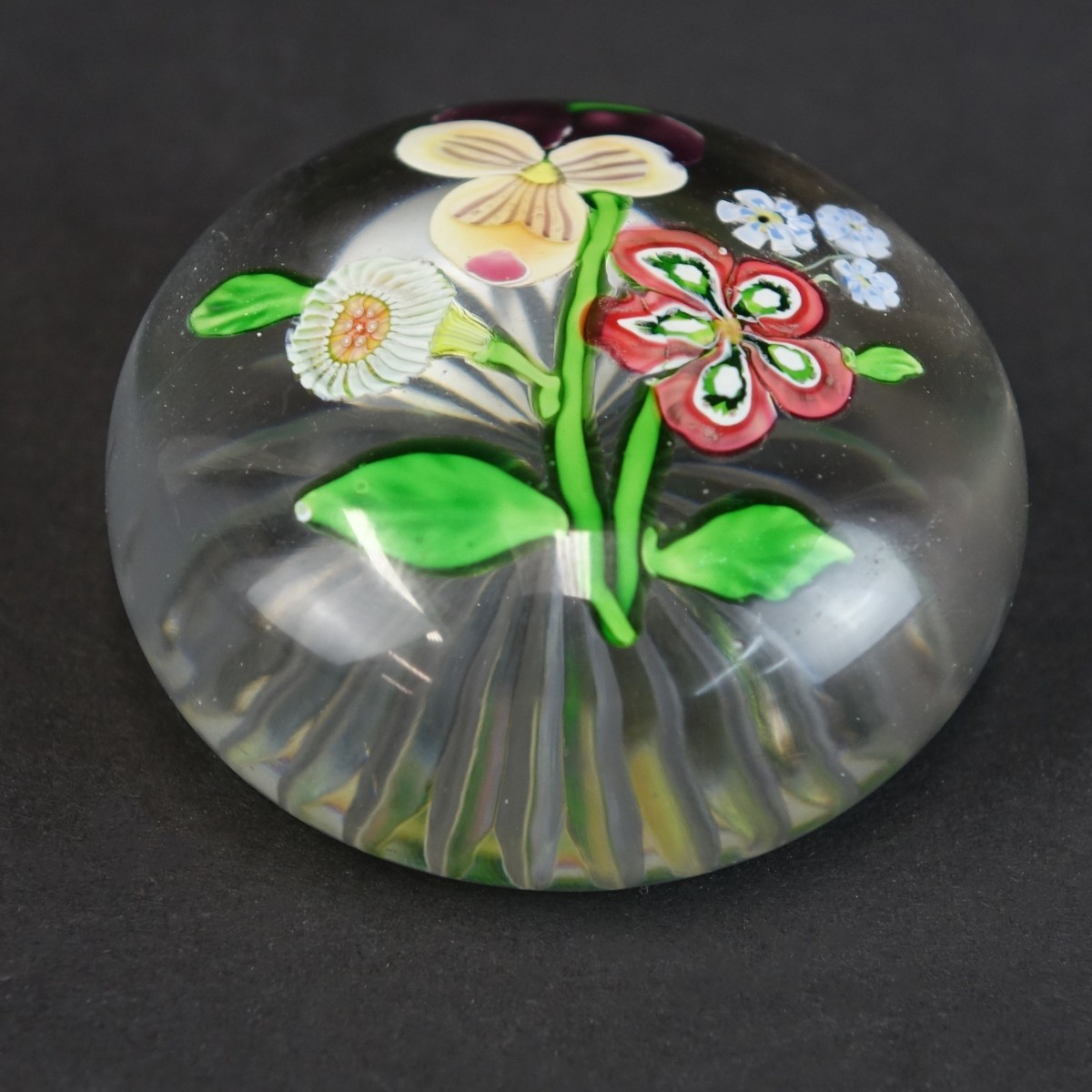 Antique Clichy Painted Art Glass Paperweight