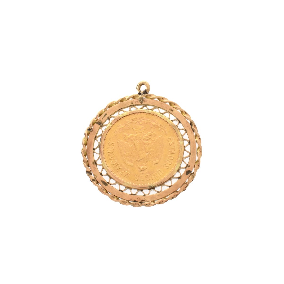 1959 10 Pesos Gold Coin Pendant