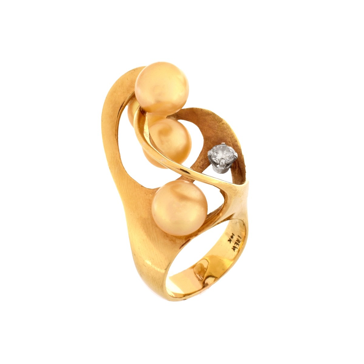 Pearl, Diamond and 14K Ring