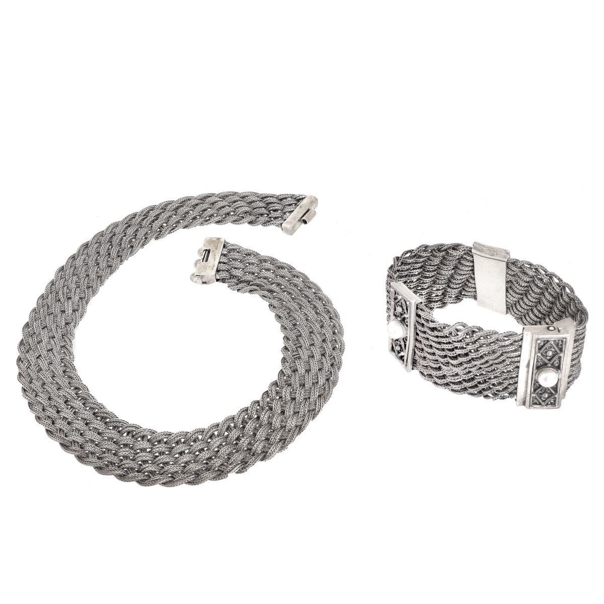 Anatoli Silver Necklace and Bracelet