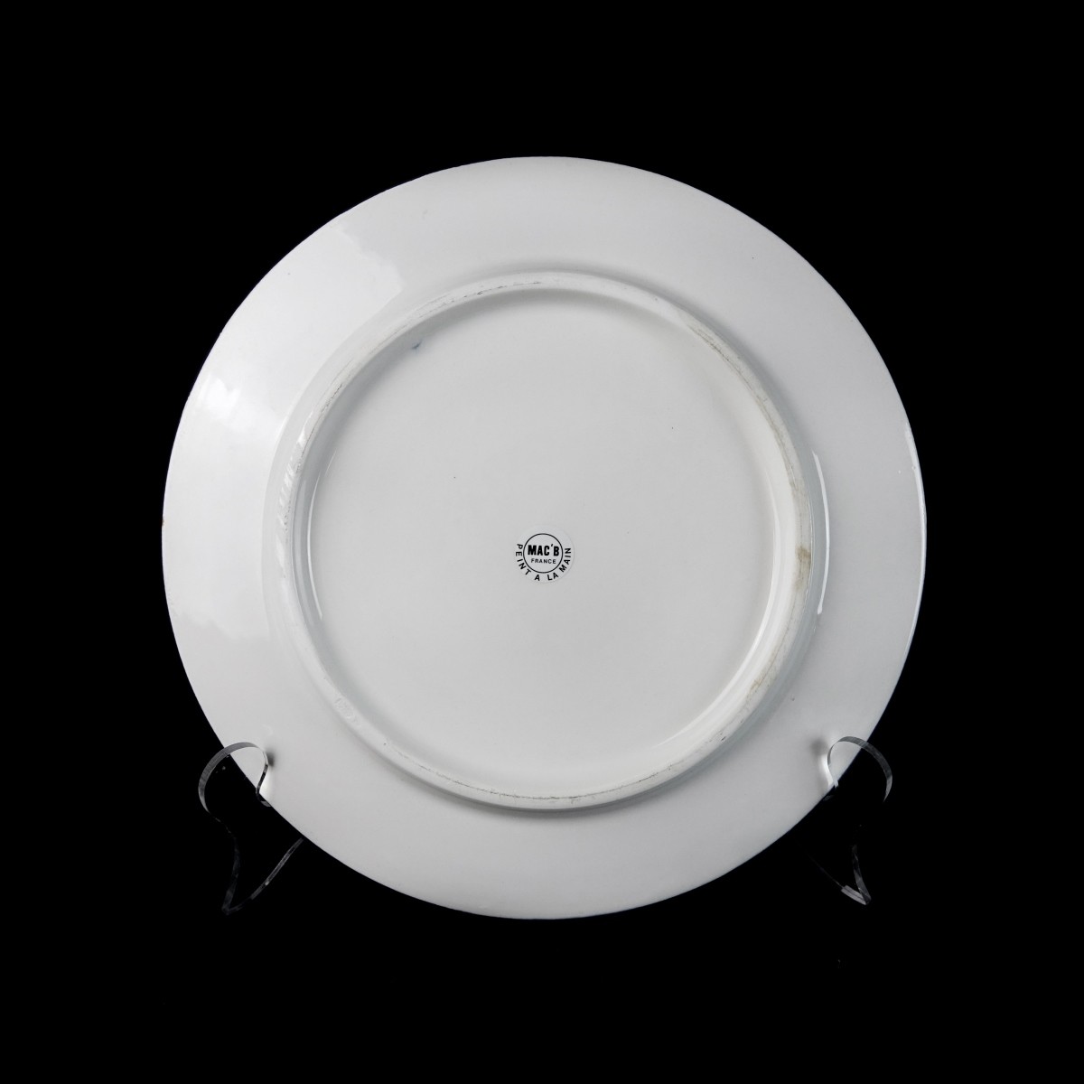 Eight (8) Mac' B French Faience Porcelain Plates