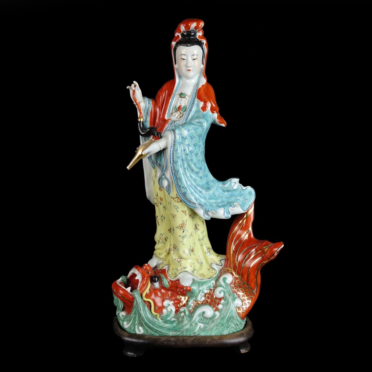 Large Vintage Chinese Porcelain Guanyin Figurine