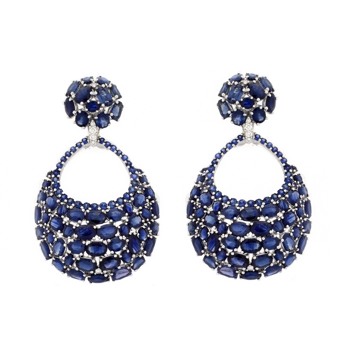 Sapphire, Diamond and 18K Earrings