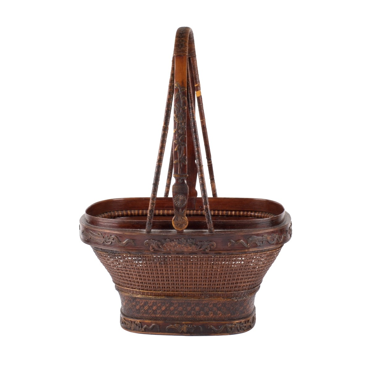 Antique Chinese Woven Basket | Kodner Auctions