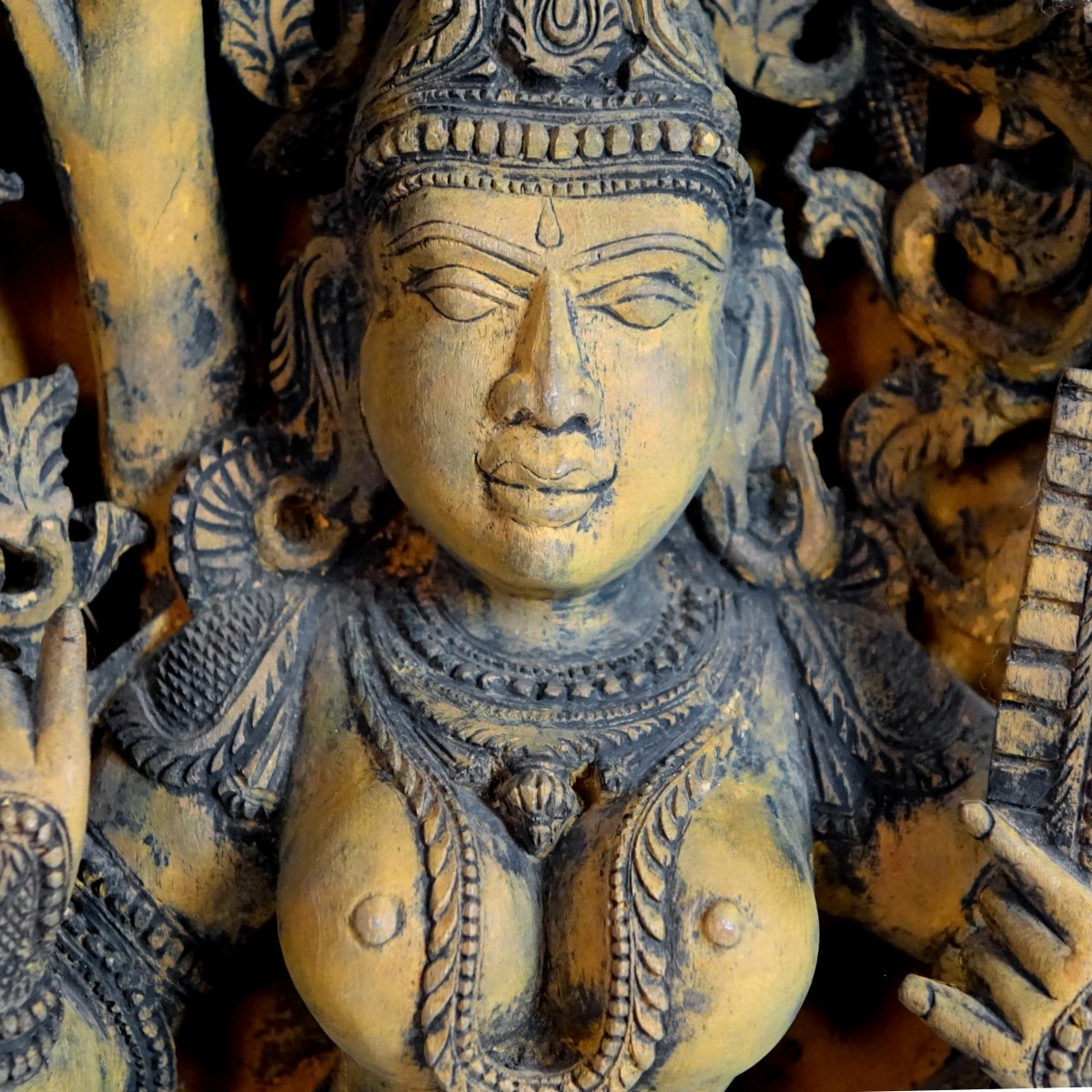 Large Thai Deep Relief Wood Carving