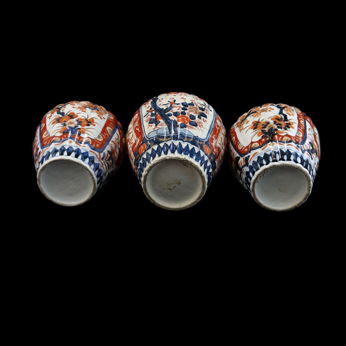 Three (3) Japanese Imari Porcelain Covered Jars