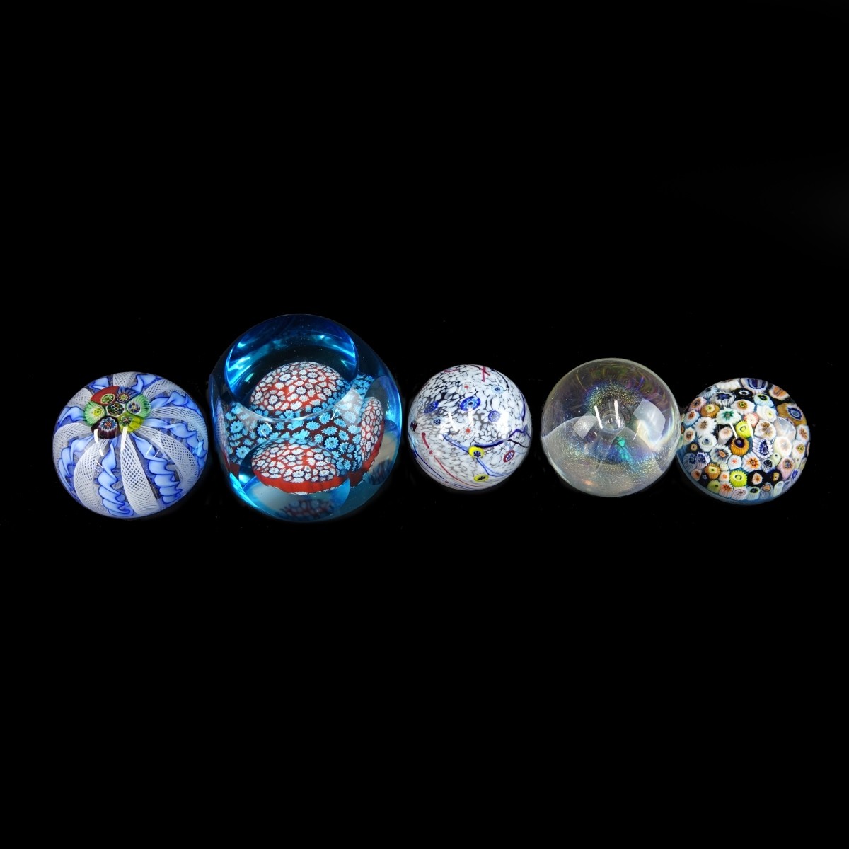 Collection of Five Glass Paperweights