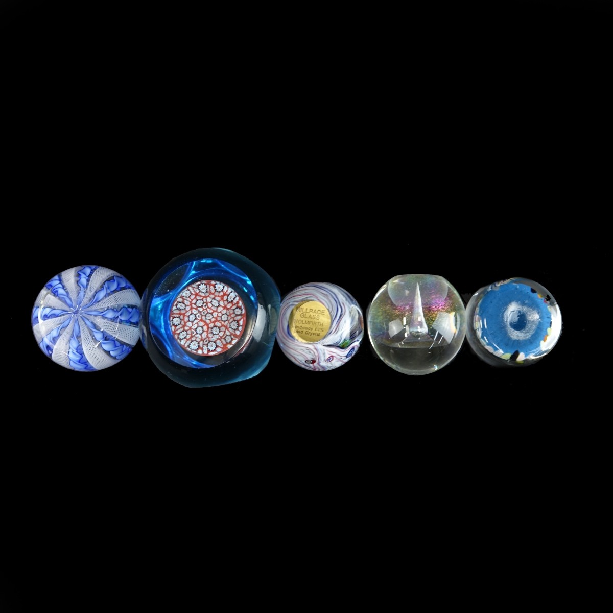 Collection of Five Glass Paperweights