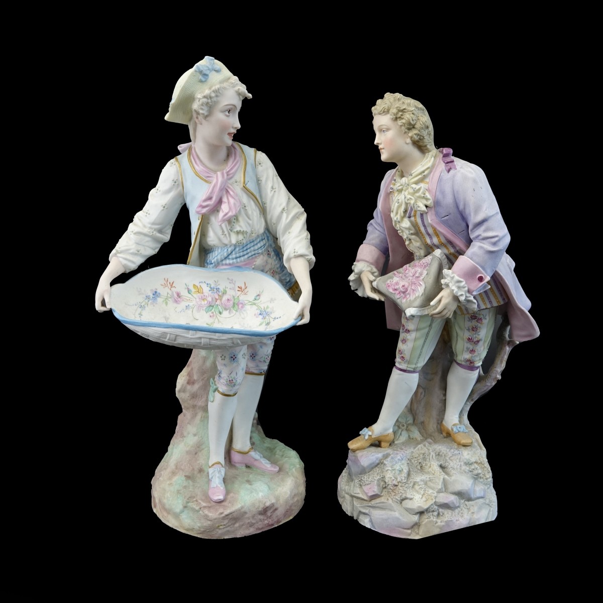 Two Meissen style Bisque Figures